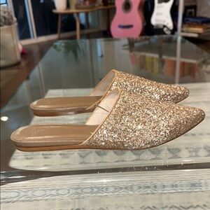 Joie leather Gold Glitter‎ Mules womens 8